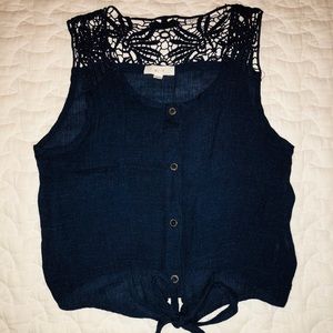 Mine: Navy Blue Crop Top